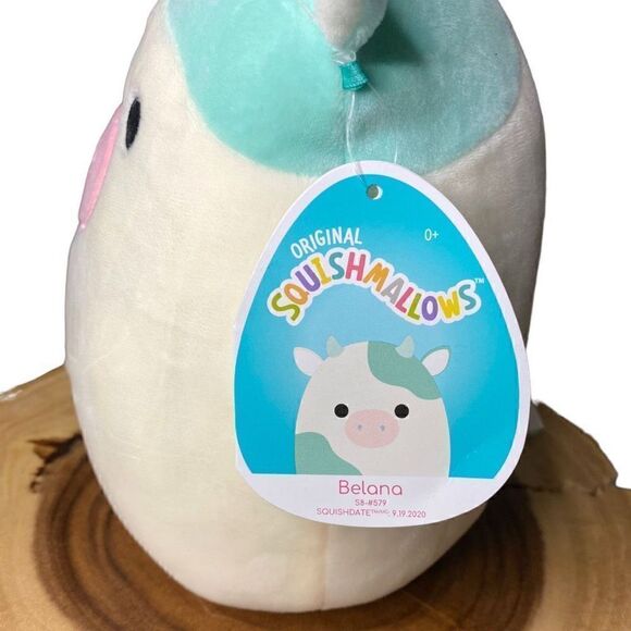 KellyToy Squishmallows Belana the Cow Blue Brand New With Tags 8" inch HTF - Picture 4 of 7